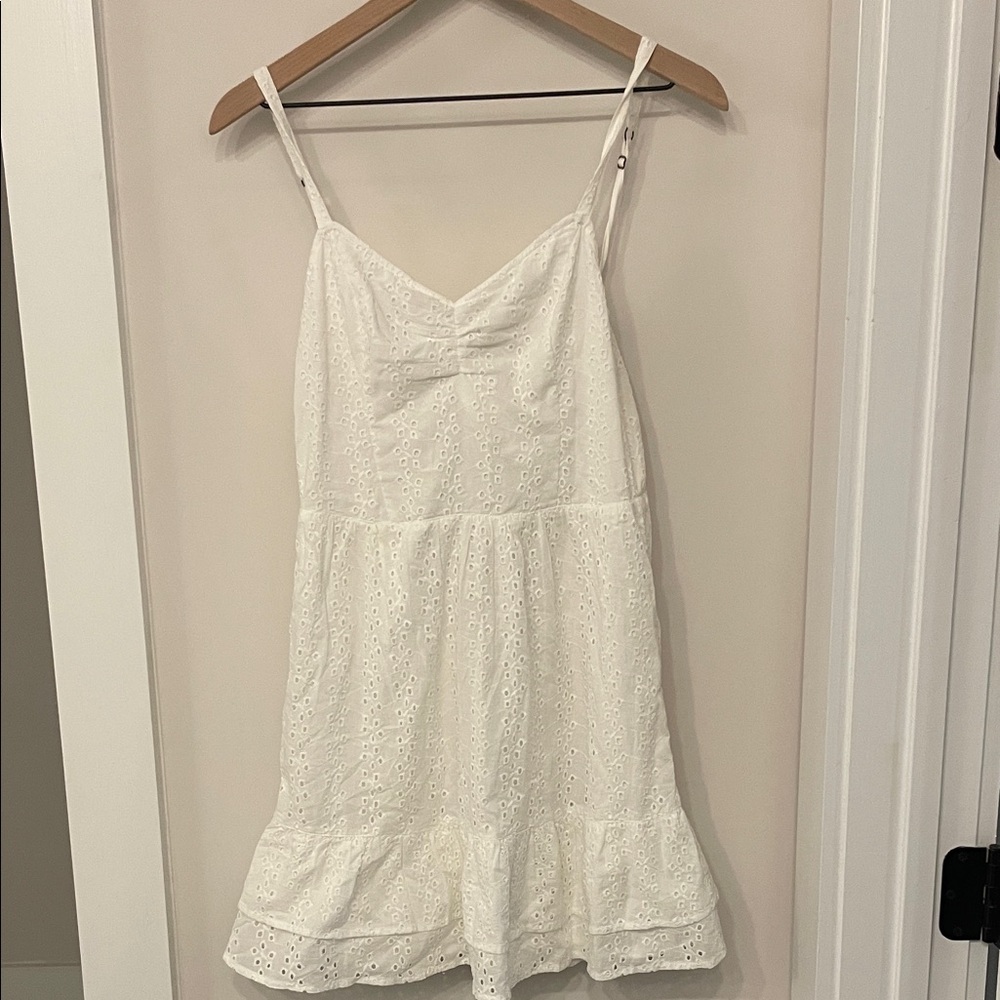 Hollister White Eyelet Mini Dress size xs